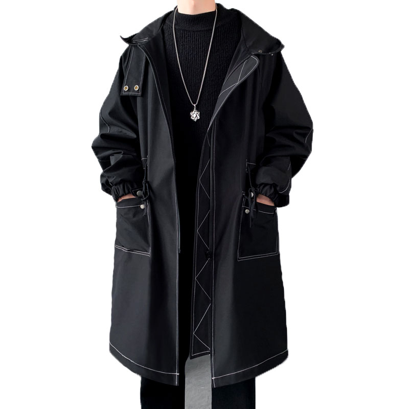 트렌치 코트 пыльник 의류 봄 청소년 인기 패션 트렌드 느슨한 플러스 다운 남성용 중형 재킷 2021